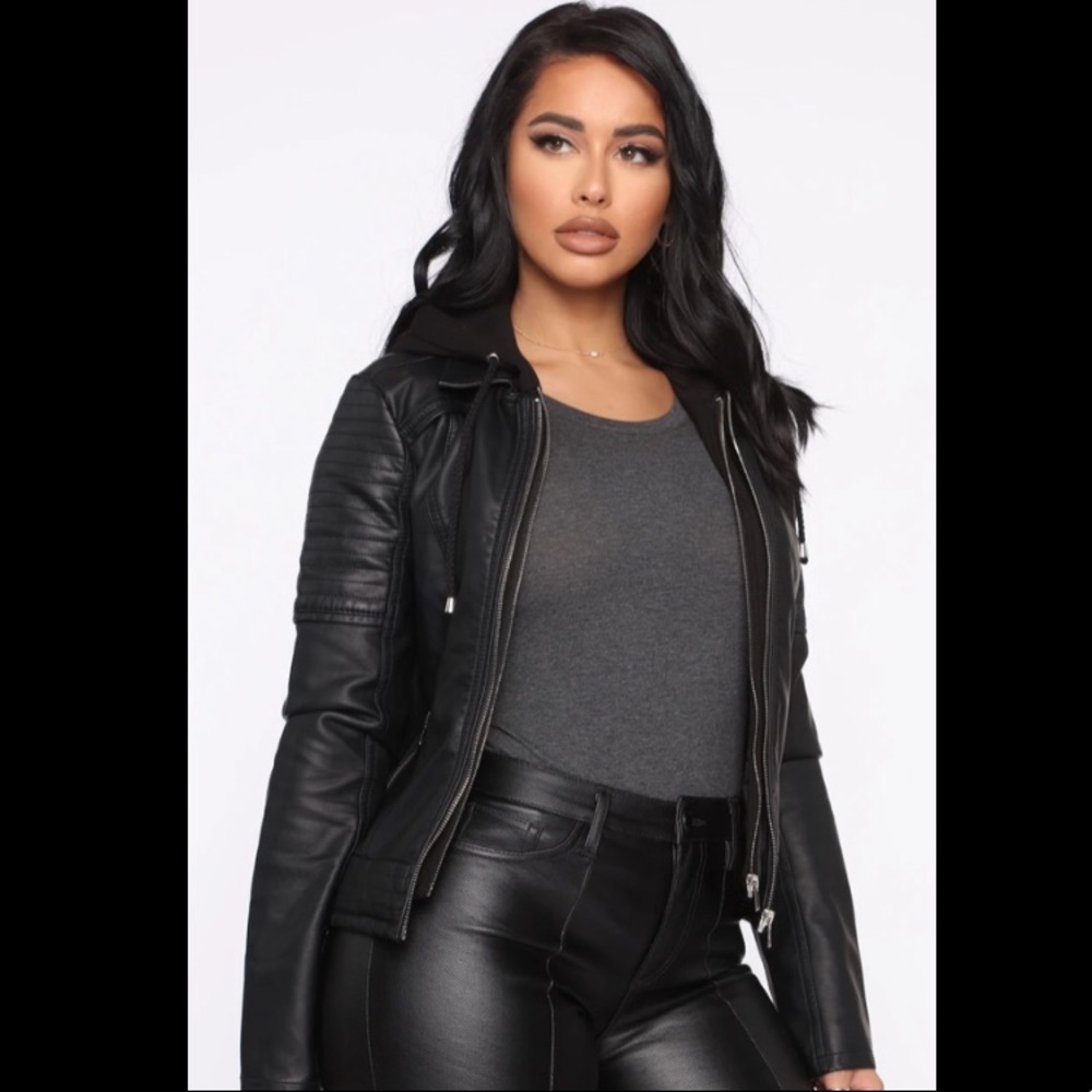 FASHIONNOVA - My Go To PU Jacket - Black
